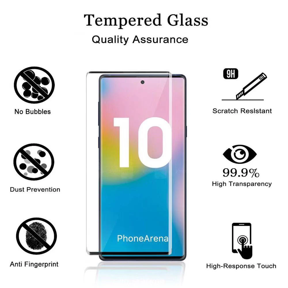 Tempered Glass For Samsung Galaxy note 10 Screen Protector Full Curved Edge Protective Glass For Samsung note 10 Plus+ Pro 5G