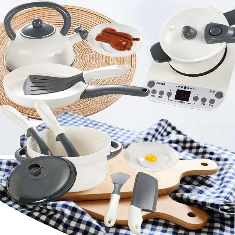 

Top Grade Kitchen Play House Toy Set Slicer White Cookware Cooker Kitchenware Cooking Cook