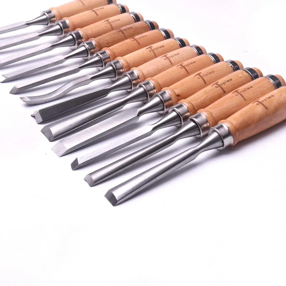Atoplee профессиональный набор из 12 предметов, инструмент для резьбы по дереву, долото, ручные гужи, плотник, нож для гравировки, для полировки, резьбы, долота, инструменты