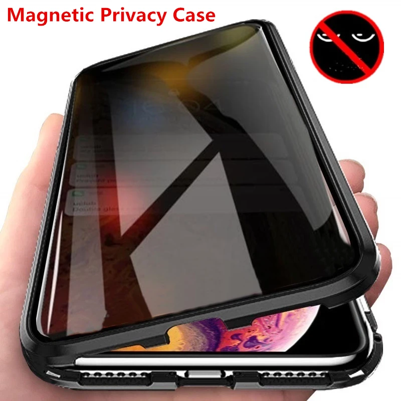 Magnetic privacy Phone Case For iphone 11 Pro XR XS Max For iphone 7 8 6 2