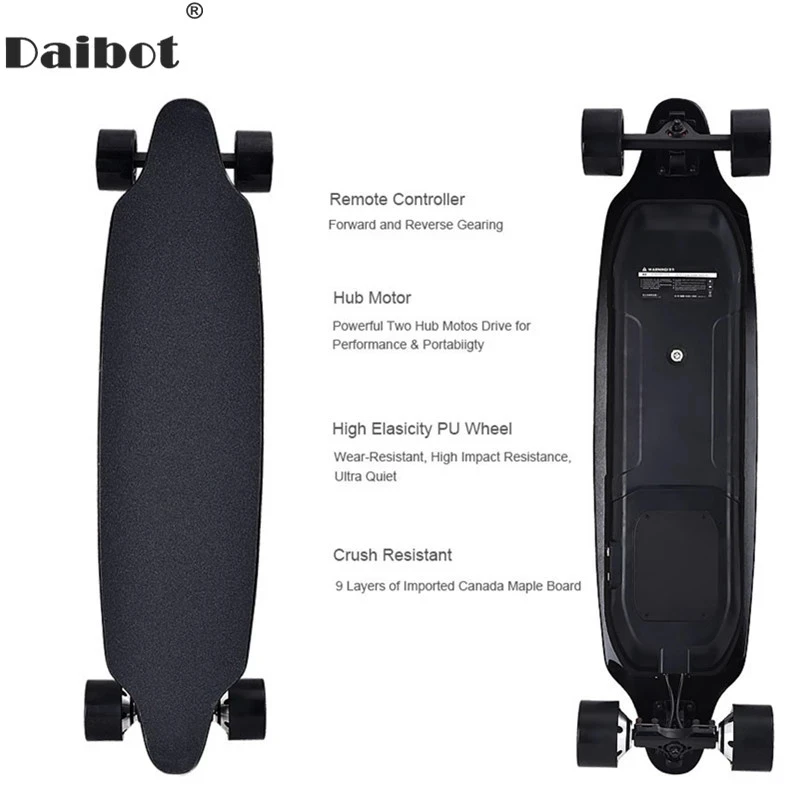 Daibot Electric Scooter For Adults 4 Wheel Electric Scooters 40KM/H Dual Hub Motor Remote Longboard Electric Skateboard