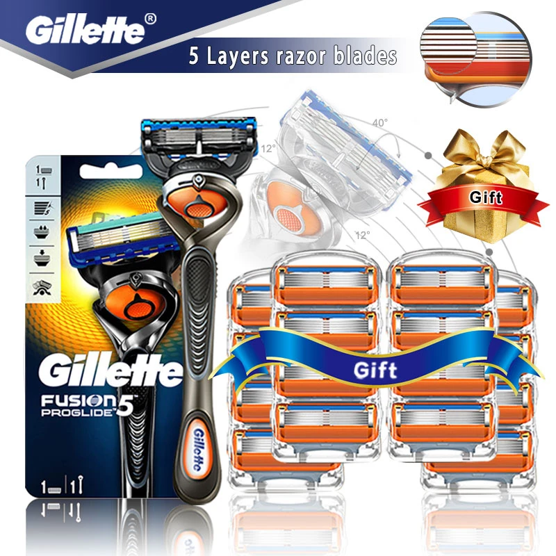 Прямая Безопасная бритва Gillette Fusion 5 бритвенные Кассеты Proglide для мужчин