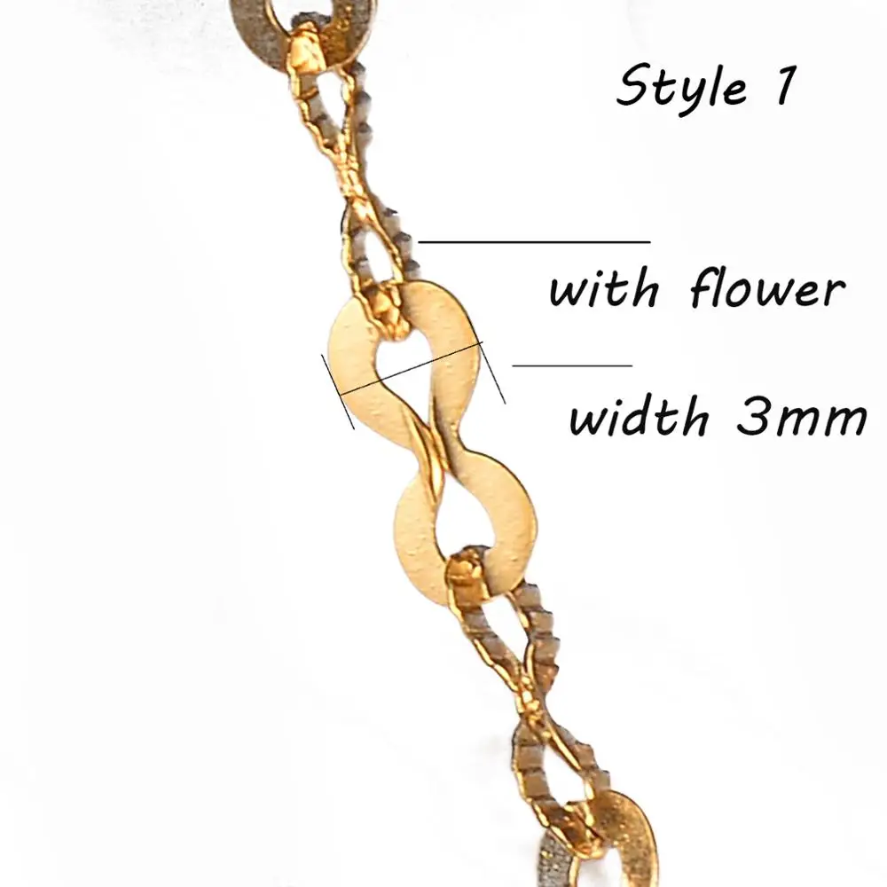 3mm flower face WomenStyle "8", крошечная цепь, Цепочки и ожерелья 316L Нержавеющая сталь звено цепи Бесконечность Цепочки и ожерелья ювелирных изделий Ширина 2/3 мм - Окраска металла: 3mm flower face