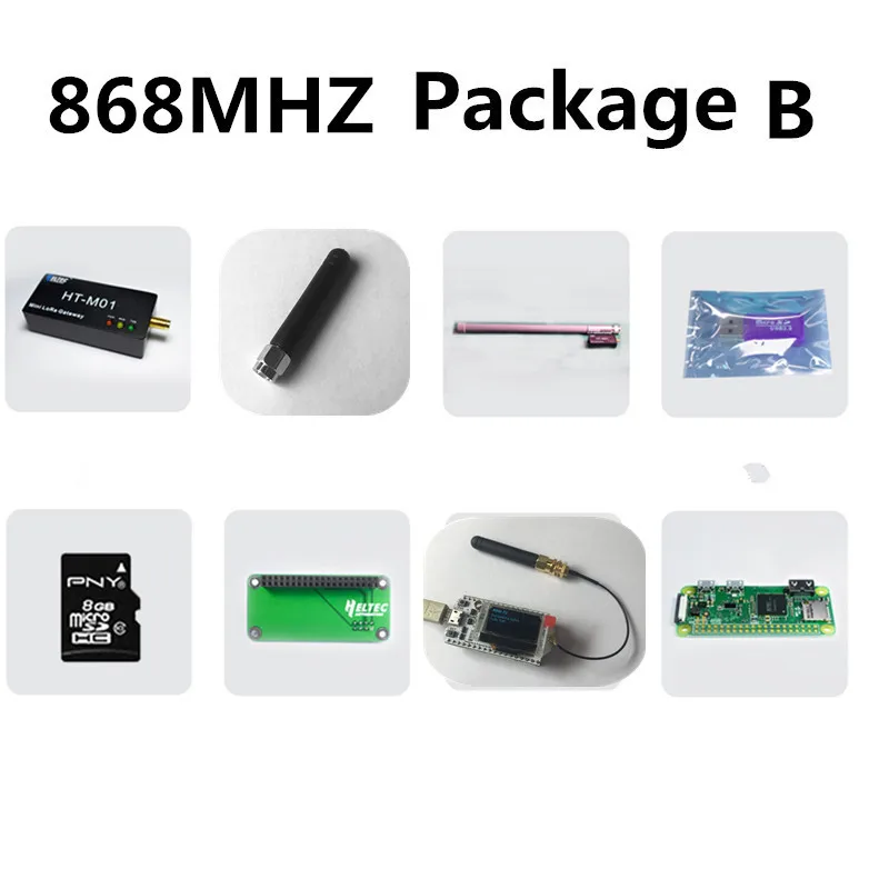 Мини 433/868/915MZ IOT Lora шлюз LoraWan SX1301 для Raspberry Pi с ESP32 Lora Node/STM32 Lora node/Iot умный дом - Цвет: 868MHZ Package B
