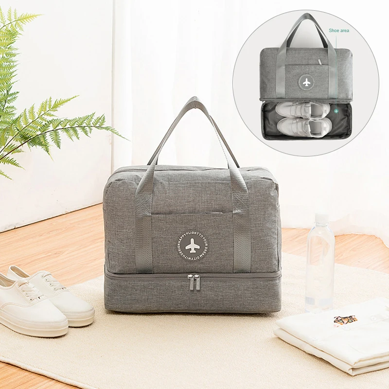 

Dry And Wet Separation Travel Bag Tourism Fitness Storage Pouch Women's Clothes Shoes Daily Necessities Duffle Package Supplies