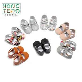 

Hot Sale Baby Girls Floral Printed Hollow Shoes Newborn Genuine Leather Toddler Mary Jane Shoes Soft Sole Princess Dots Shoes