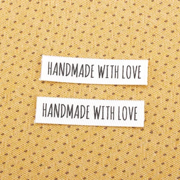 

160 Custom Iron Labels, Personalized Brand, Logo or Text, Custom Design, Organic Cotton Fabric Name Label (TB0016)