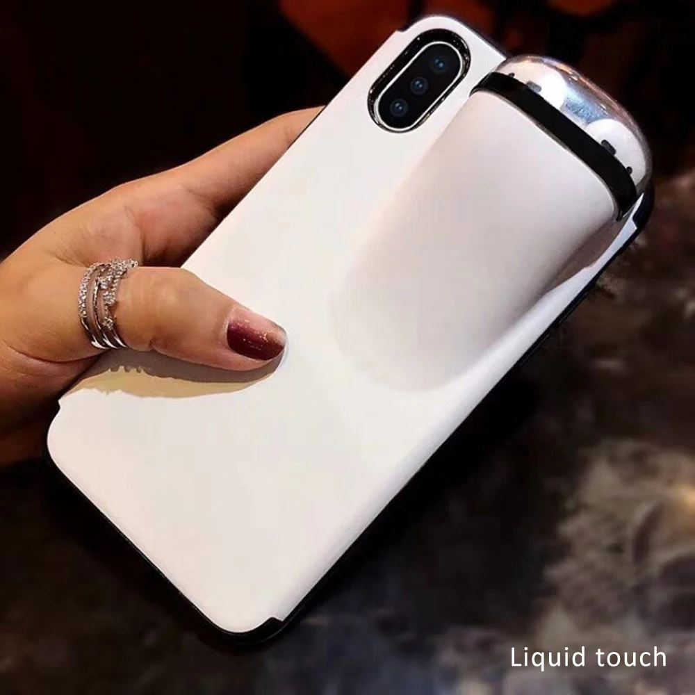 2 в 1 чехол для телефона с Airpods чехол для iPhone 11 Pro Max Xs Max XR 8 7 Plus силиконовый чехол для телефона AirPods чехол для AirPods