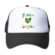Peace Love Vegan на заказ детская летняя бейсболка для дальнобойщика мальчиков и девочек сетки регулируемые шляпы
