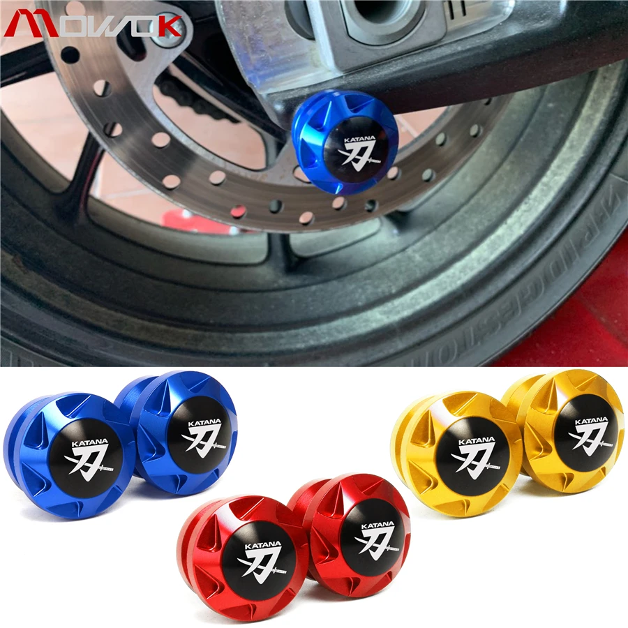 

8mm CNC Motorfiets Stand Achterbrug Spoelen Slider Stand Schroef For SUZUKI KATANA 2019-2020 With LOGO ''KATANA''