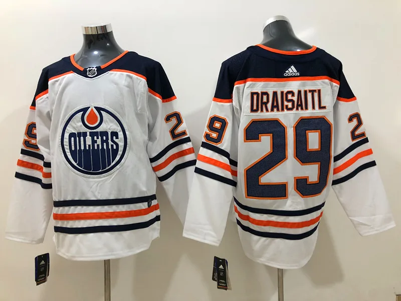 Сшитые Edmonton Мужские взрослые#97 Connor McDavid 29 Leon Draisaitl 19 Maroon Jersey