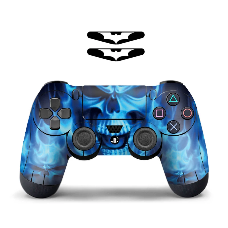 Blue Skull vinyl Skin For PS4 Controller Protective Sticker Camouflage For Playstation 4 Gamepad Accessories Decal Cover