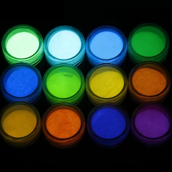 

12 Colors Fluorescent Super Bright Glow-in-the-Dark Powder Pigment DIY Jewelry 50PB