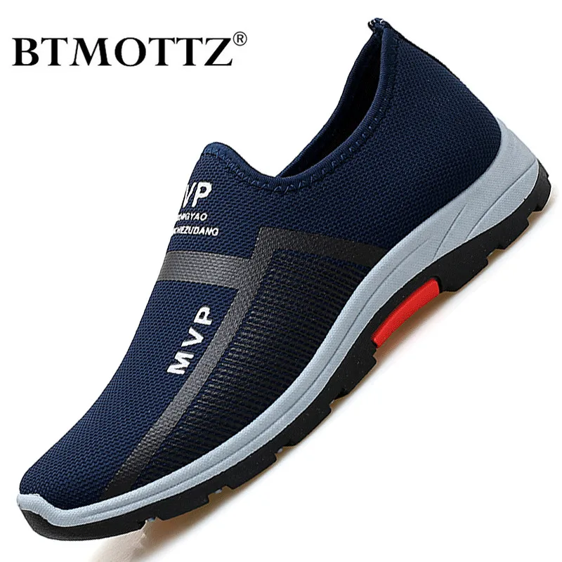 Zapatos de malla de para hombre, zapatilla ligeras de malla casuales estilo mocasines, transpirables sin cordones