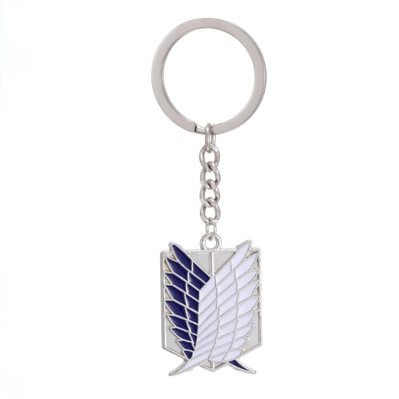 Keychain Fashion Attack On Titan Keychain Shingeki No Kyojin Anime Cosplay Wings of Liberty Key Chain Rings Motorcycle Car Keys Gifts