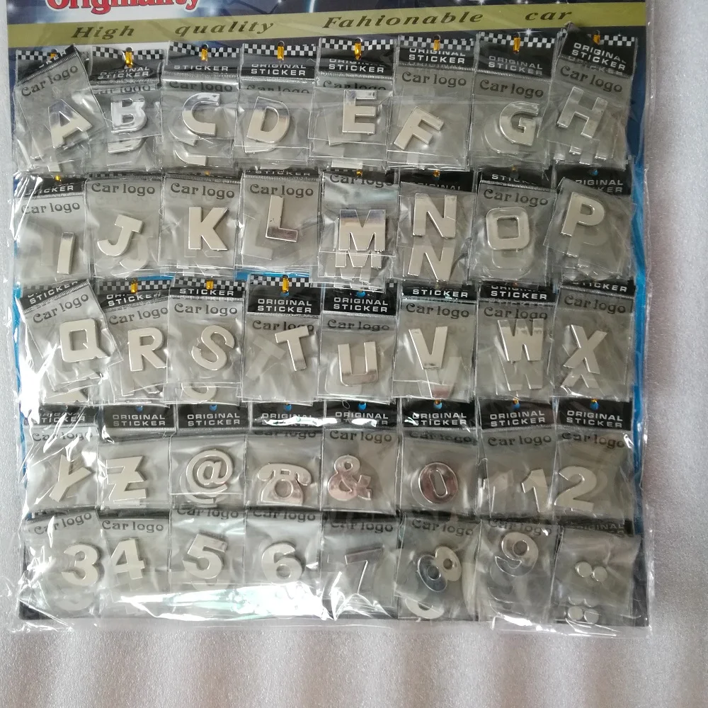 PVC Alphabet Stickers Silver Letter Stickers Number Stickers DIY