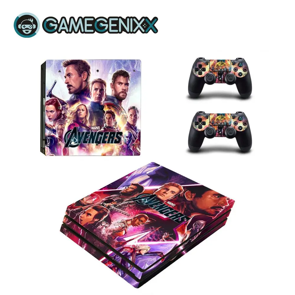 GAMEGENIXX наклейка на кожу полное покрытие Виниловая наклейка для PS4 Pro консоли и 2 контроллера-Мстители