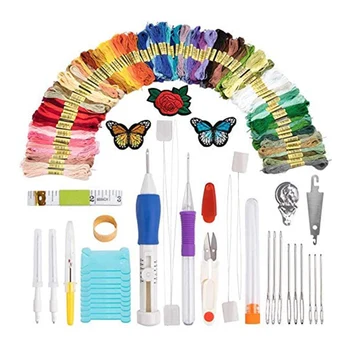 

Magic Embroidery Stitching Pen Punch Needle Set Embroidered Patterns Punch Needle Kit Knitting Sewing Craft Tool With Case