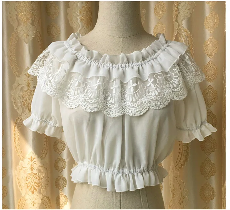 Blus Pendek Sifon Lolita Wanita 2 Arah 