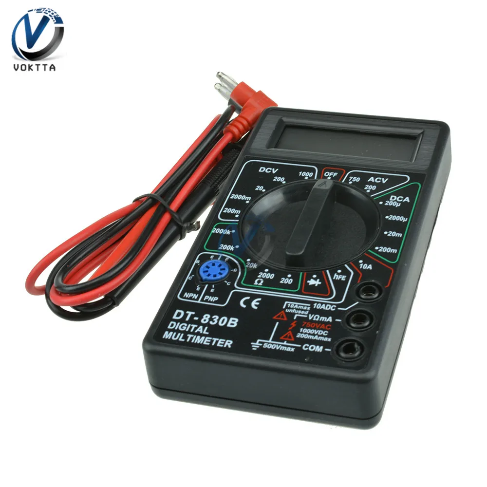 

DT830B Multimeter LCD Digital Display Profissional Multimetro Volt Amp Ohm Tester Meter Overload Protection With Probe Wire