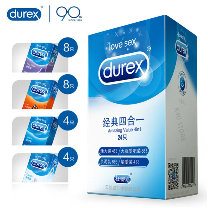 Durex 50 шт./упак. презерватив 52 мм 8 типов натуральный латекс Экстра смазка член