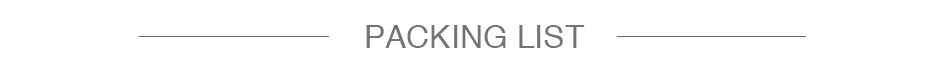 packing list