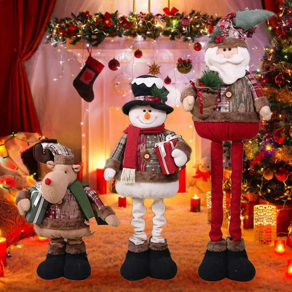 Santa Claus Snowman Reindeer Christmas Tree Decorations Chrismas Toys Christmas Decorations for Doll Window Decor