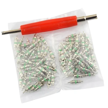 

101 Pieces Valve Core Stem Cap Air Conditioner Refrigerant R12 R134 Remover Tool