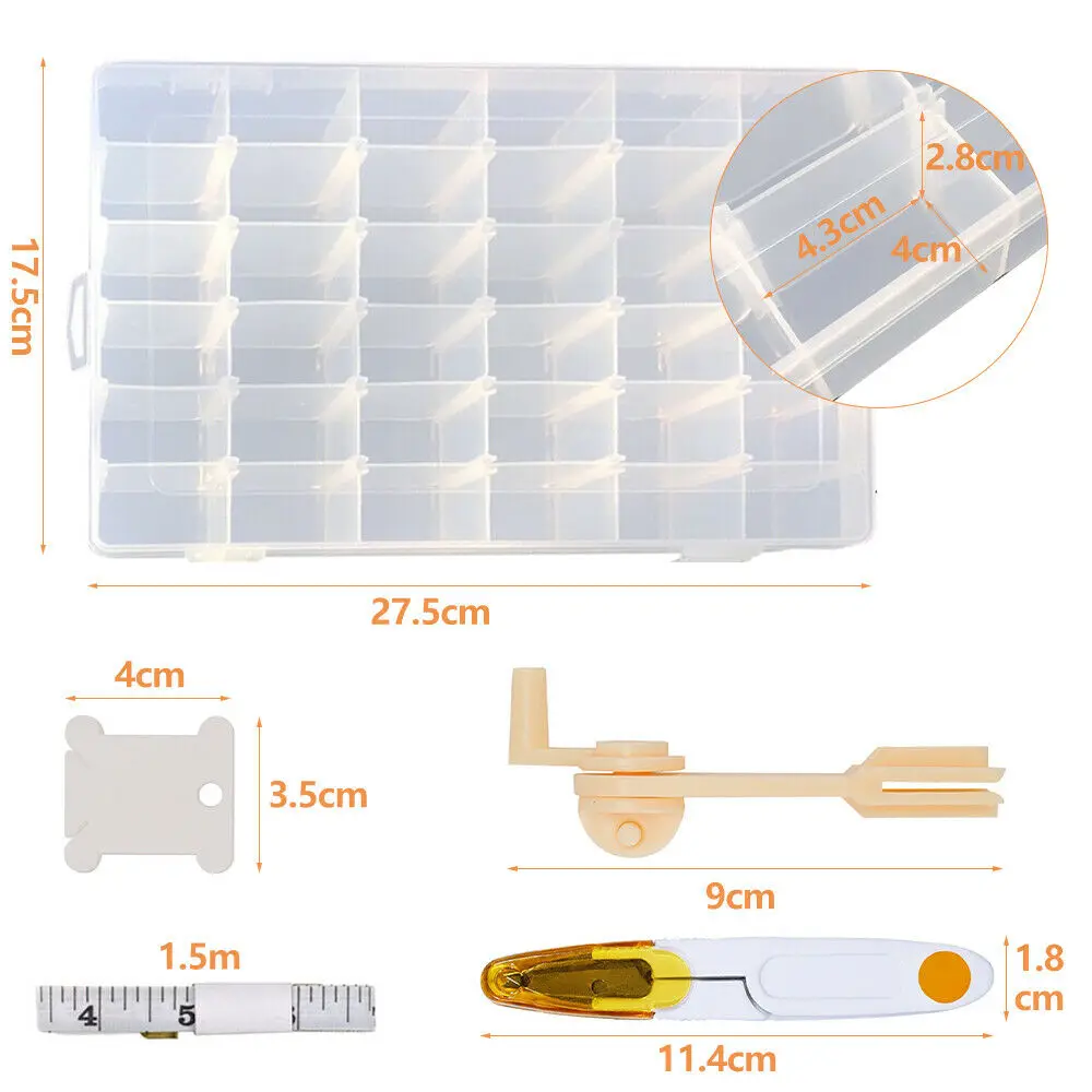 Embroidery Floss Cross Stitch Organizer Storage Box Set 120PCS Thread Bobbins