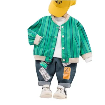 

Baby Boys Clothes Children Spring Autumn T Shirts Stripe Jacket Pants 3Pcs/sets Infant Out Kid Fashion Toddler Casual Tracksuits