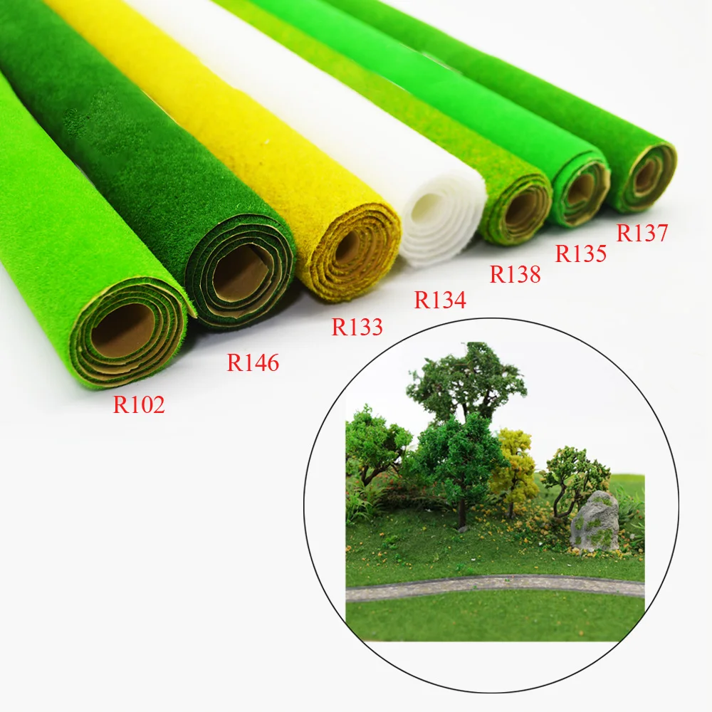 

0.5x2.5m ratio 2pcs model carpet mat, used for architectural production landscape train construction road landscape layout