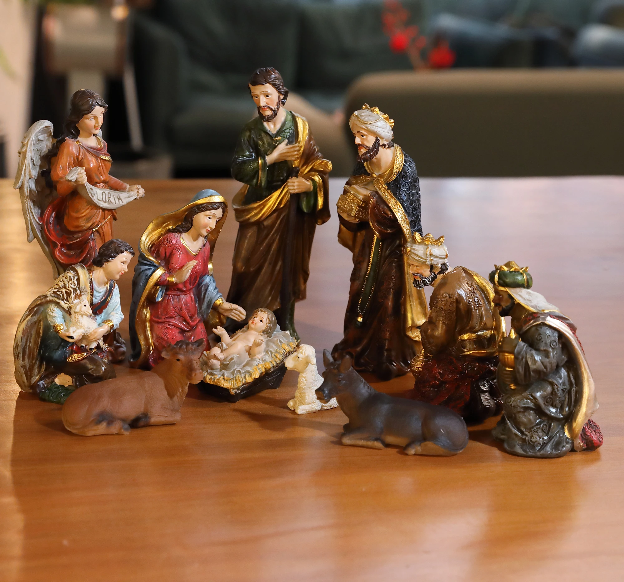 11 Piece Nativity Set 12 Inch Zayton Statue Baby Jesus Manger Christmas