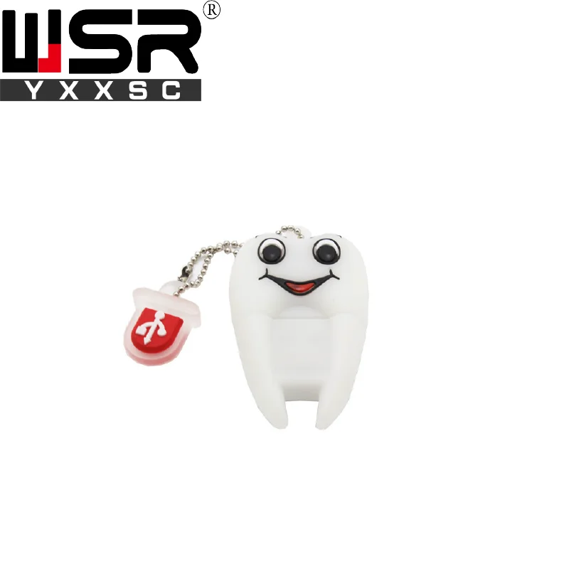 Newst cartoon white tooth model usb2 0 pen drive 32gb 64gb 128gb waterproof highspeed usb key 5