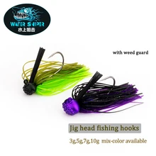 

WATER SNIPER 3.5g 5g 7g 10g Bass Weedle Head Football Jig With Mix Color Silicone Skirt Flipping Jig Fishing Lure Kit