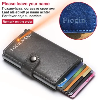 

Credit Card Holder Wallet Men Women Metal RFID Protector Smart Purse Mini Creditcard Bank Cardholder Pop Up Case i clip