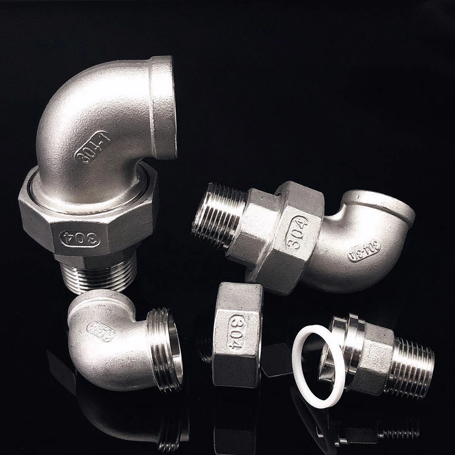 

304 Stainless Steel Elbow 1/4" 3/8" 1/2" 3/4" 1" 1-1/4" 1-1/2" 2" BSPT Female Male Live Joint Water Gas Oil Water Pipe Fittings