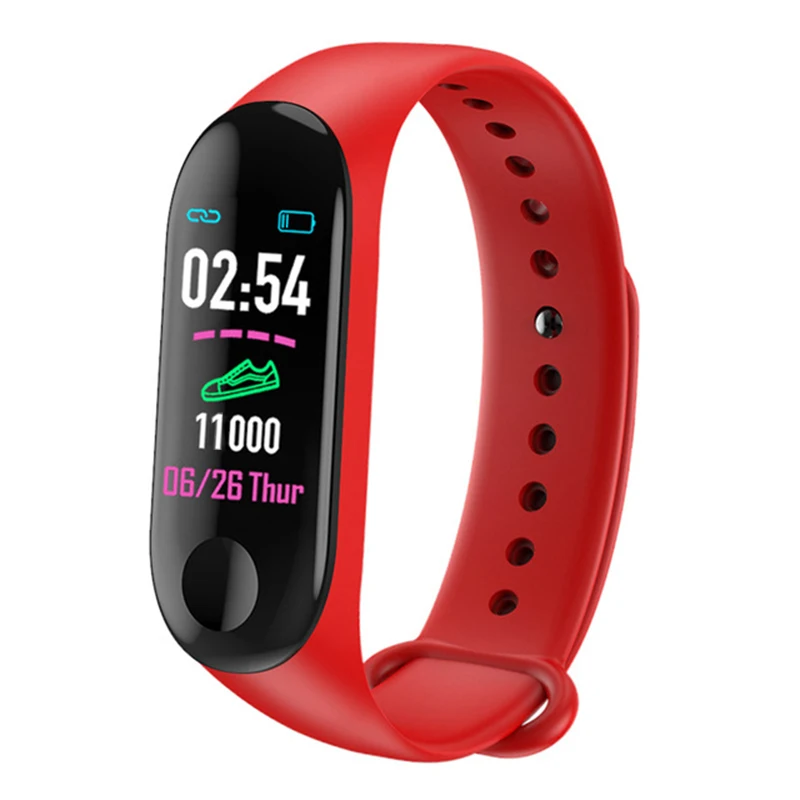 

Wholesale M3 Smart Bracelet Blood Pressure & Heart Rate Monitor Smart Band Colorful Touch Screen Fitness Tracker 100PCS/lot