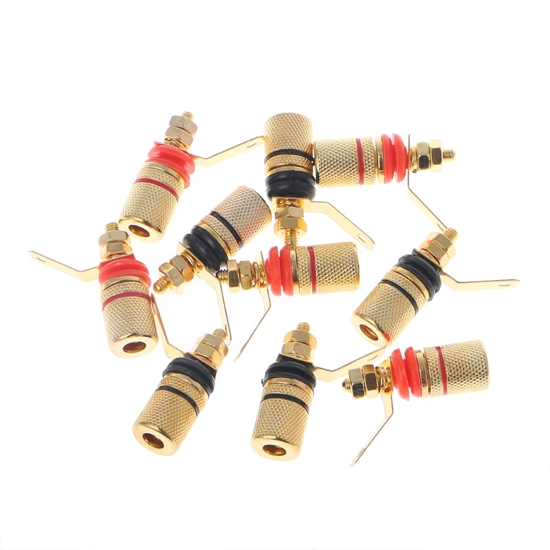 

10 Pcs 4mm Gold Plated Amplifier Terminal Binding Post Banana Audio Jack Plug Y1QB