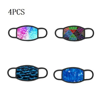 

In Stock 4pcs Unisex Anti-fog 3d Printed Washable Facemaskas Repeated Use Face Topmask Particle Toiletry Kits Mascarillas