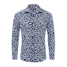 Европейский размер летняя Модная рубашка с принтом Мужская Повседневная рубашка с длинными рукавами На Пуговицах Мужские Гавайские рубашки хлопок 185