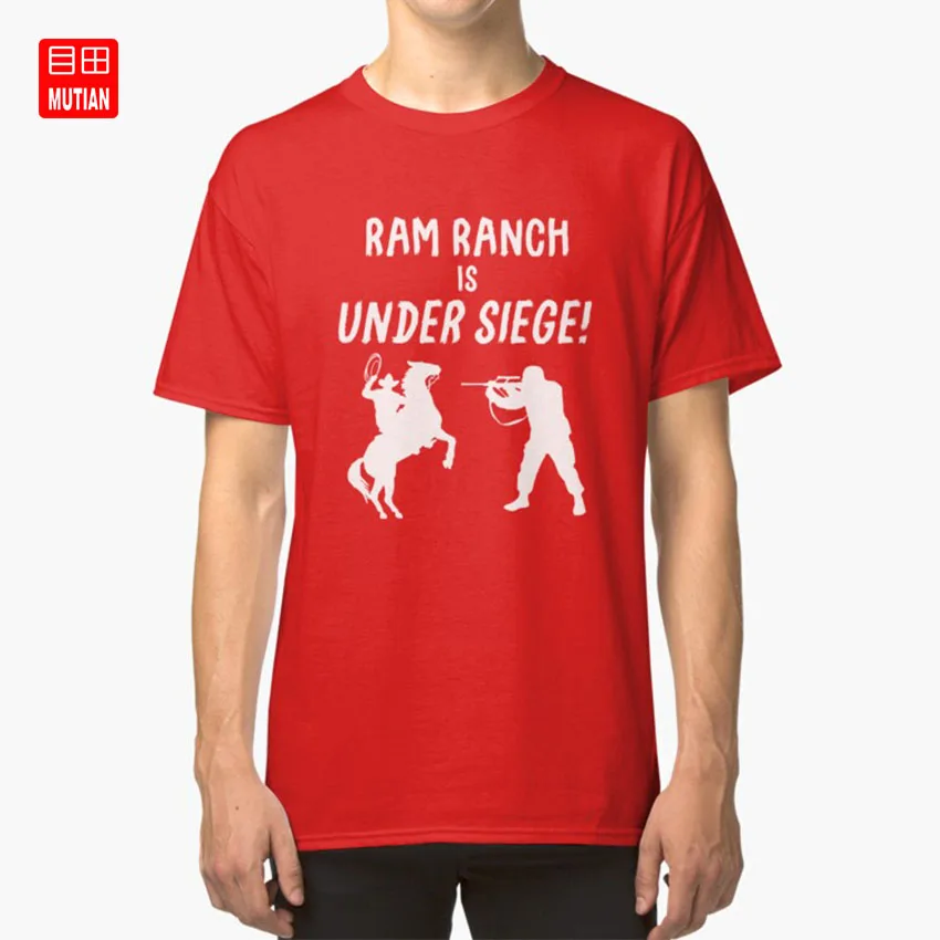 Ranch Is Under Siege! T-Shirt ram ranch really rocks ram ranch grant macdonald meme funny christmas horse ranch farm tumblr _ - AliExpress Mobile