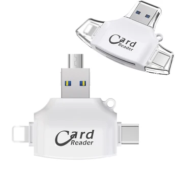 

K-STAR 4In1 Tf Sd Card Reader For Memory Reader Plastic For Samsung S8+ S Camera Ipad Iphone X 7 8 Plus Type C/Micro-Usb