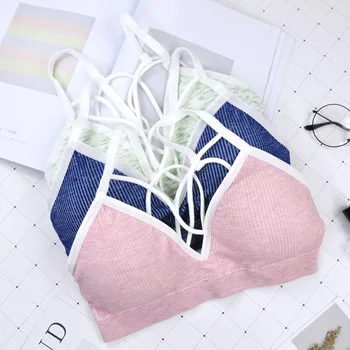 

Seamless Sports Thin Belt Beautiful Back Sling Tube Top No Steel Ring Thread Wrapped Chest Bottoming Anti-glare Sports Underwear