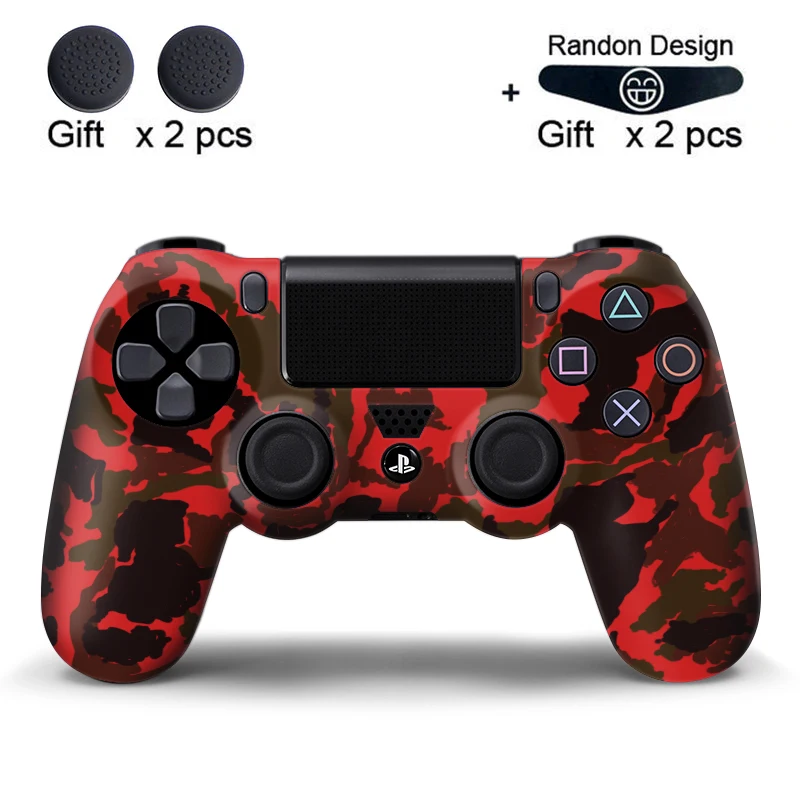 red camo Данные лягушка камуфляж силиконовый резиновый гель кожа для sony PS4 Slim/Pro контроллер Обложка защитный чехол для PS4 беспроводной контроллер - Цвет: red camo