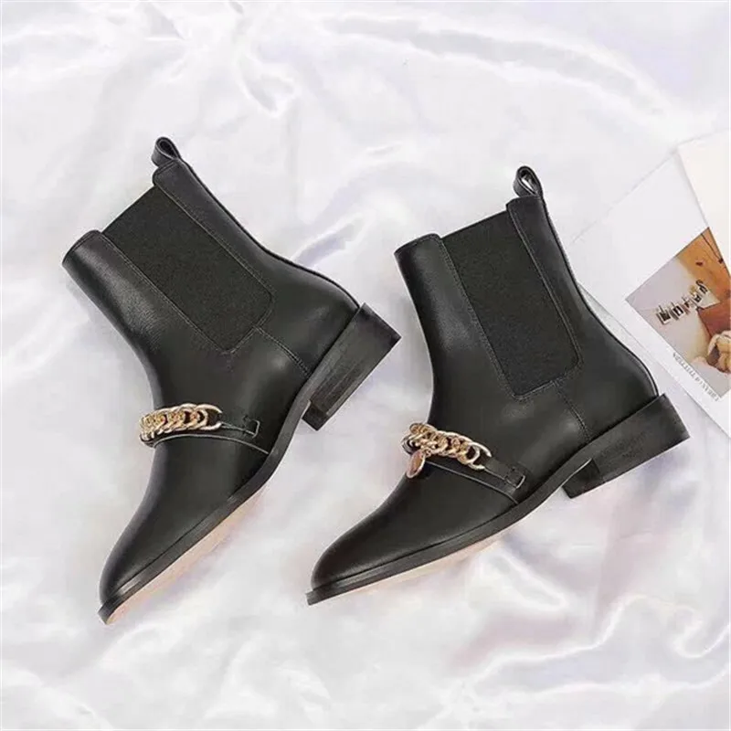 Обувь; женские ботинки «Челси»; женские ботинки; chaussures femme; женская обувь на низком каблуке с острым носком; Zapatos De Mujer; сезон зима