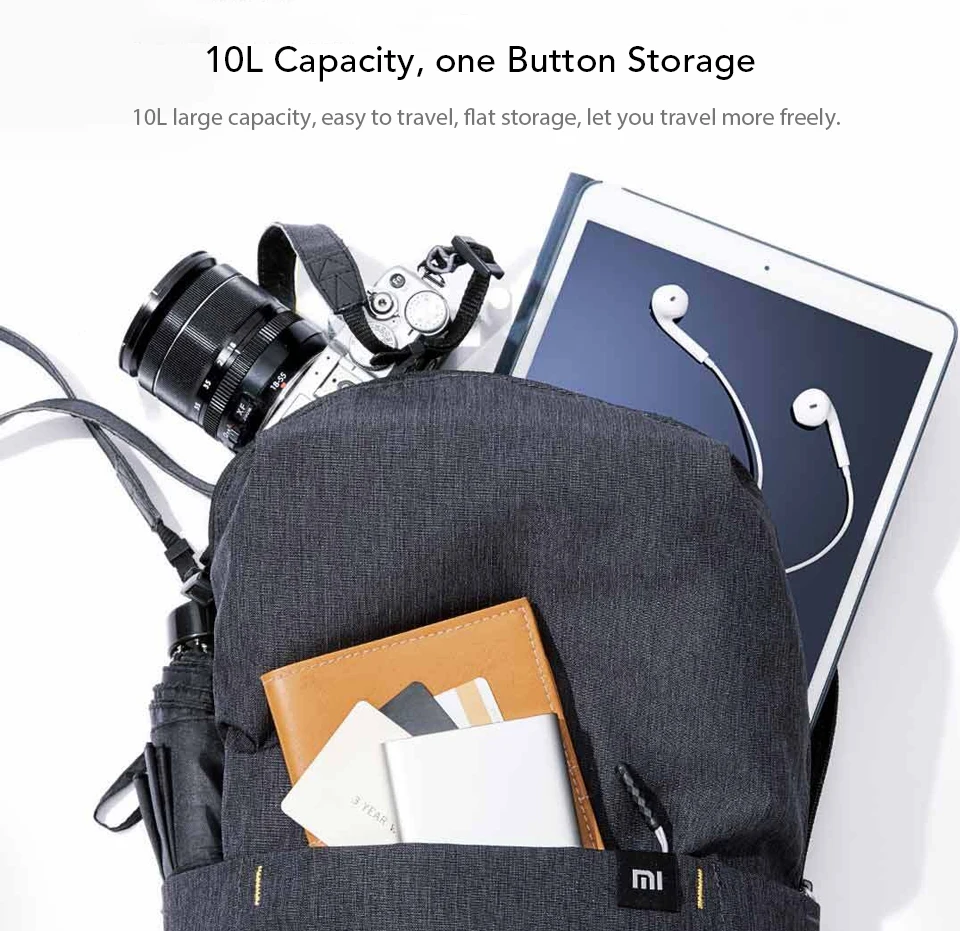 Xiaomi ноутбук сумка, водонепроницаемый рюкзак 10L сумка 10 Цвета 165g городская повседневная спортивная сумка на грудь Для мужчин Для женщин небольшой Размеры