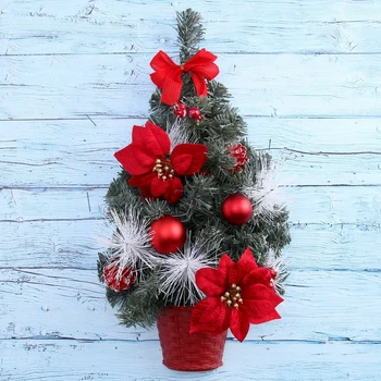 

Christmas tree decor wall 50 cm with gray poincetia