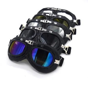 Mooreaxe-gafas de sol para motocicleta, lentes de sol para moto WWII Steampunk Vintage, casco Jet para piloto, motociclista, ATV, ciclismo, esquí