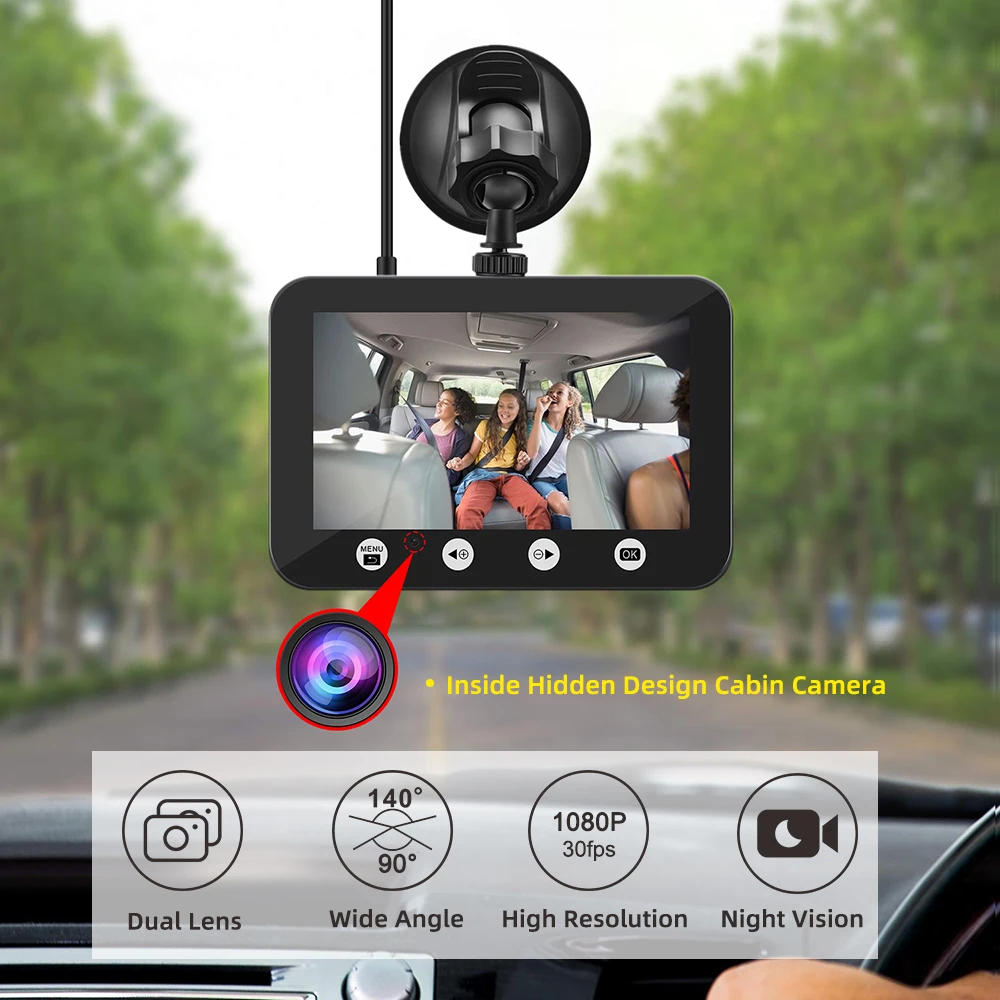 Двойной 1080P WiFi DVR SONY IMX307 ночное видение внутренняя камера кабины видео