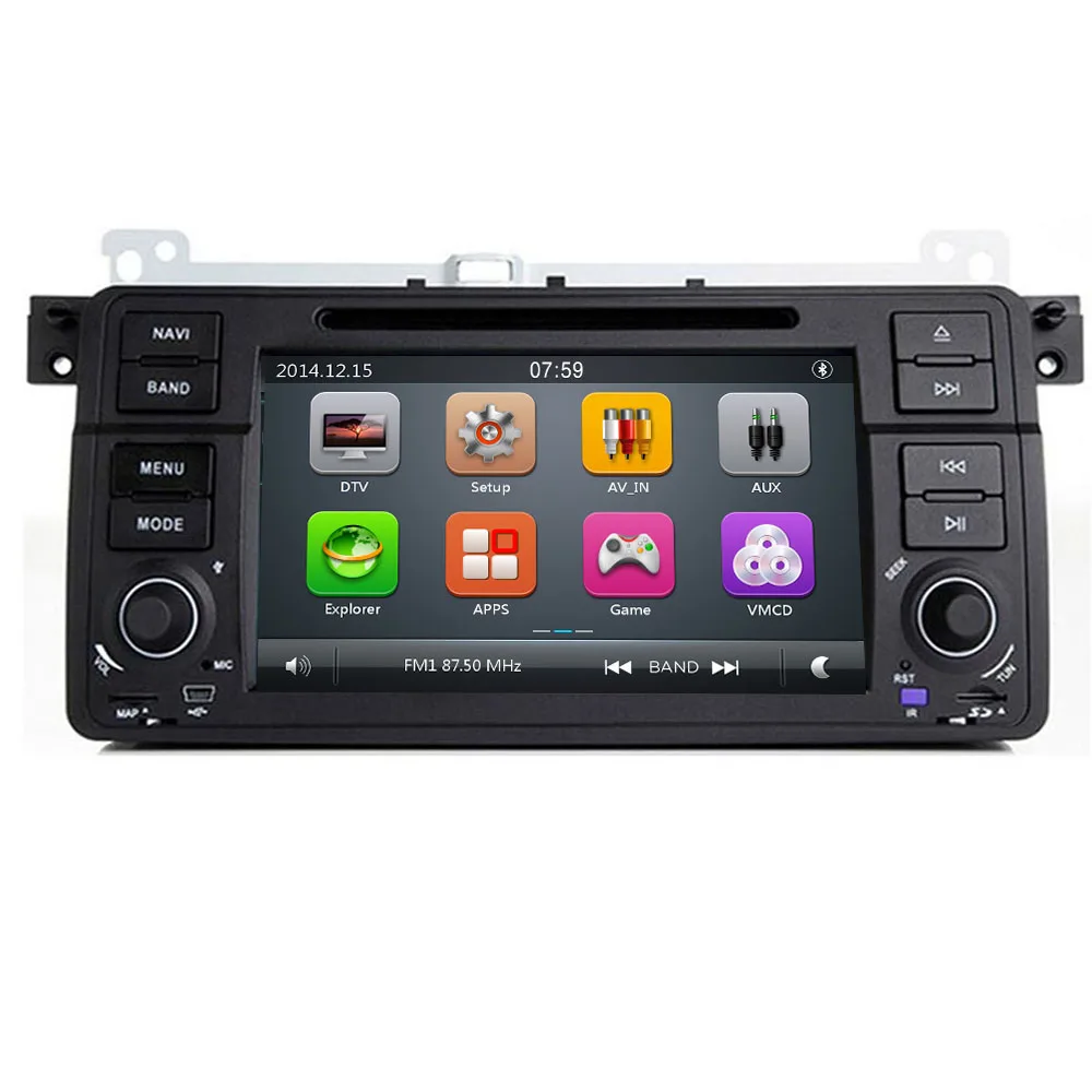 Top 7" Free shipping! Car dvd player radio audio For BMW E46 M3 with multimedia system GPS Navigation 1080P BT Camera DVR RDS E46 M3 2